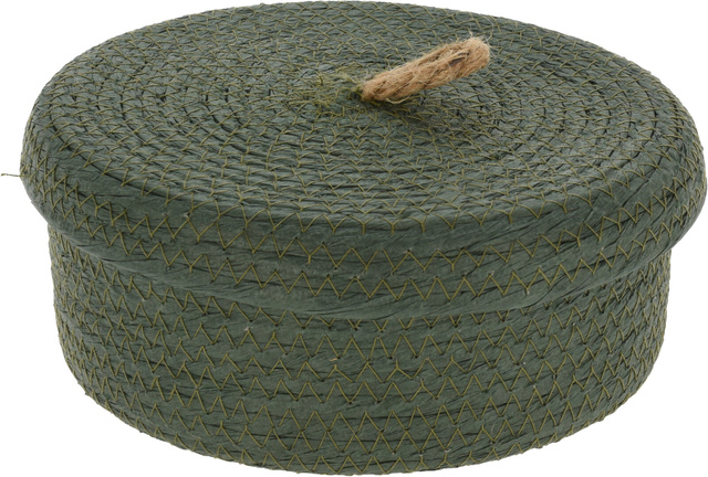 Coșuri de depozitare decorative, capac din iută, 3 buc