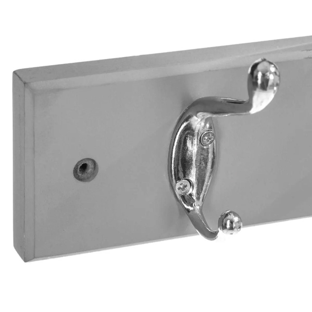 Umeraș din lemn cu 4 cârlige metalice, 42 x 7 x 6.5 cm