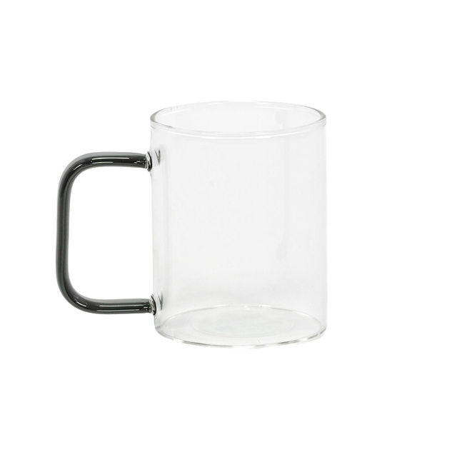 Cana de sticlă cu toartă colorată, 200 ml