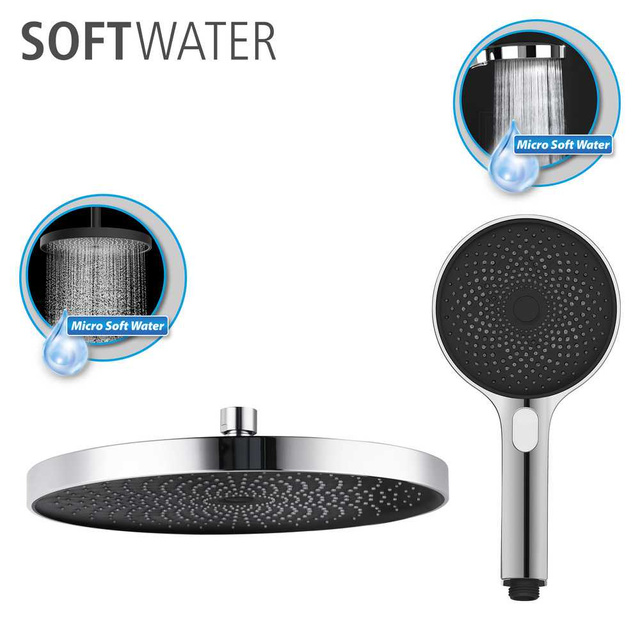 Set de dus cu efect de ploaie, cu functie Softwater, WENKO
