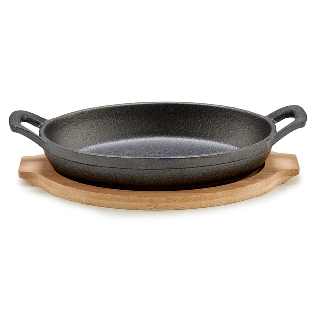 Vas din fontă pe suport de bambus SLATE