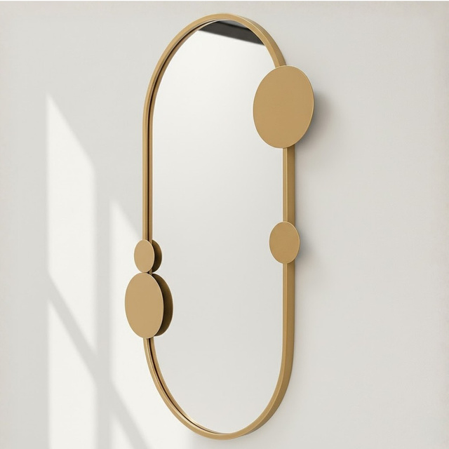 Oglindă de perete SAANA cu decorațiuni geometrice, 46 x 76 cm