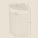 Coș de rufe colțar ARCO, bambus, 60 l, alb