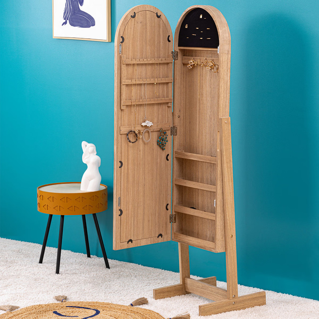 Dulap de bijuterii cu oglinda SOLEYA, 42 x 37,5 x 145 cm