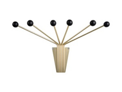 Suport pentru haine de perete NEPTUNE, auriu, 11,5 x 22 x 52 cm