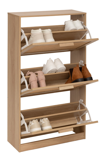 Dulap pentru pantofi îngust și înalt CANE, împletitură vieneză, 60 x 24 x 113 cm