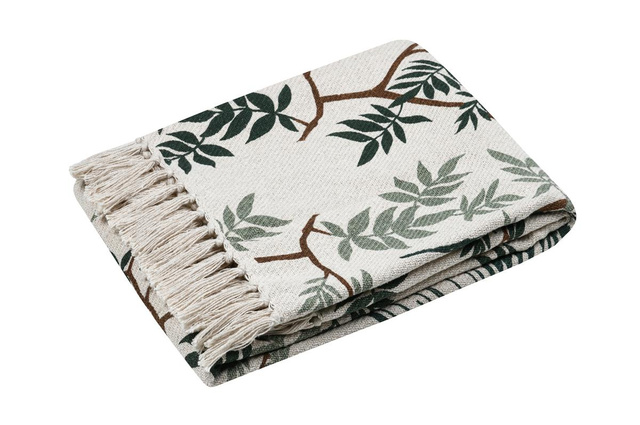 Pătură din bumbac BOTANYS cu franjuri, 125 x 150 cm