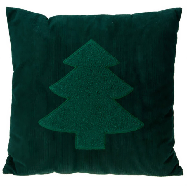 Pernă decorativă, model de sărbătoare, 45 x 45 cm, verde
