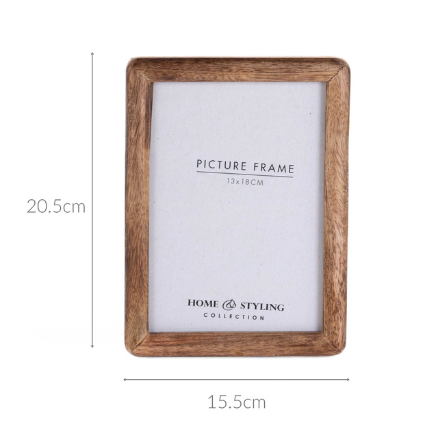 Ramă foto din lemn, verticală, din lemn de mango, 23 x 2 x 28 cm