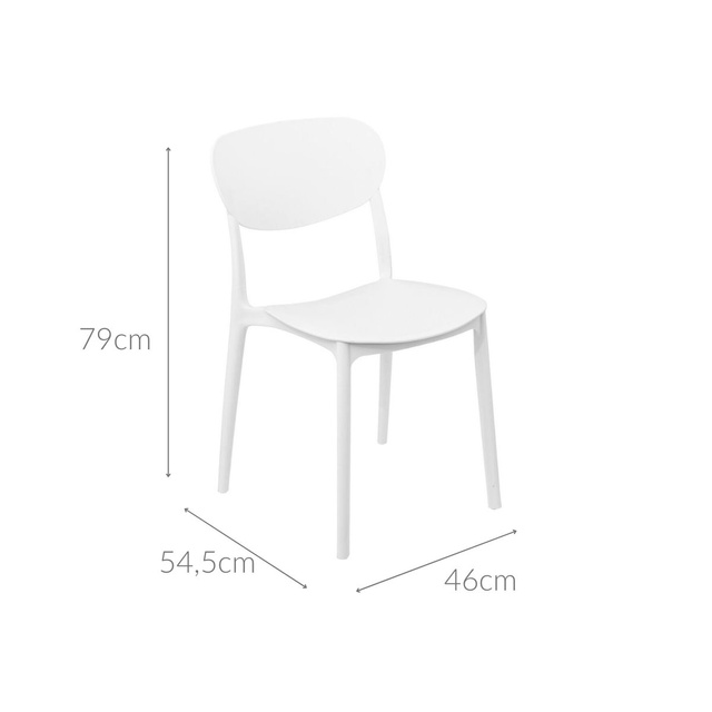 Scaun de sufragerie din plastic, 46 x 54,5 x 79 cm