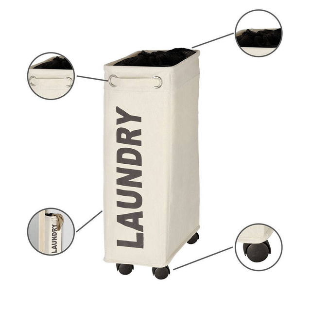 Coș de rufe CORNO, recipient 43 l, WENKO, bej