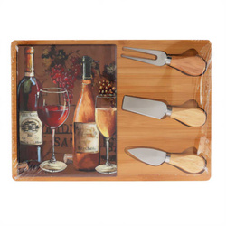 Tabla de branza cu set de cutite, 30 x 21 cm