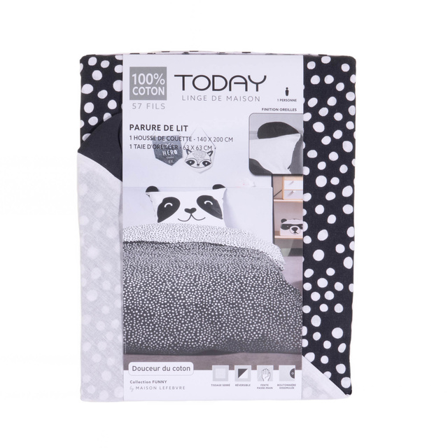 Lenjerie de pat pentru copii MAGIC JUNGLE cu urechiușe, 100% bumbac