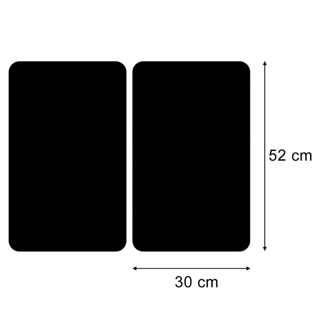 Plăci de protecție din sticlă pentru aragaz BLACK, 2 bucăți, WENKO, negru