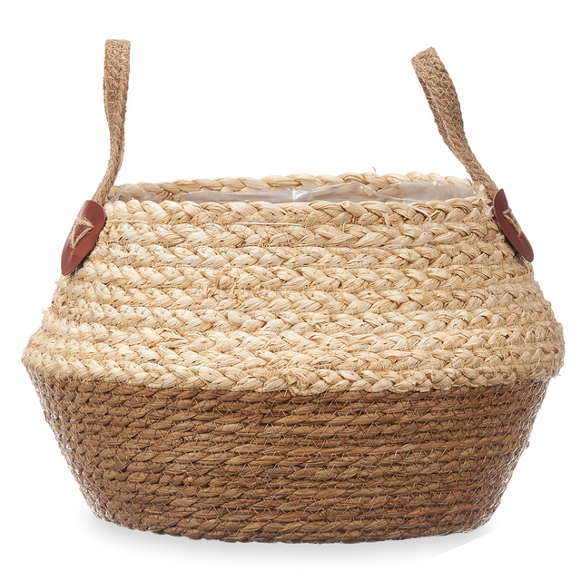 Husa pentru ghiveci împletită RUSTIC cu mânere