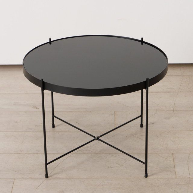 Masa metalica cu blat din sticla, SHERIN, 40 cm