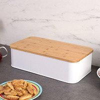 Cutie de pâine metalică cu tocător din bambus, 2 în 1, ZELLER