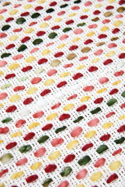 Pătură de bumbac, împletitură colorată, ARCHY, 125 x 150 cm