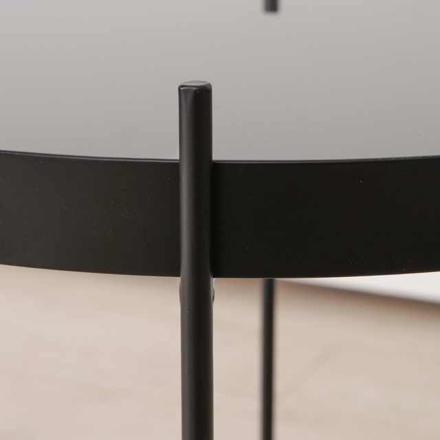 Masa metalica cu blat din sticla, SHERIN, 50 cm