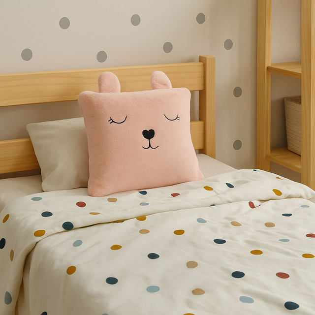 Perna de pluș ANIMAL, cu urechi, 43 x 43 cm