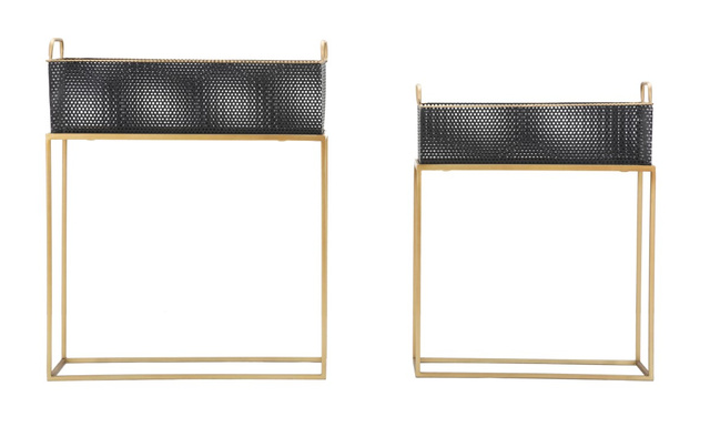 Ghivece din plasă metalică pe suport