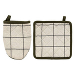 Mănușă și suport pentru vase Coral cu carouri