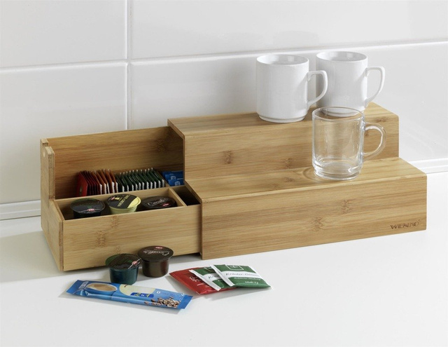 Organizator din bambus pentru cafea și ceai, 33x17,5x15 cm, WENKO