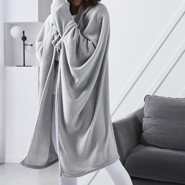 Patura cu maneci si gluga, Essential, marime universala, 115 x 165 cm