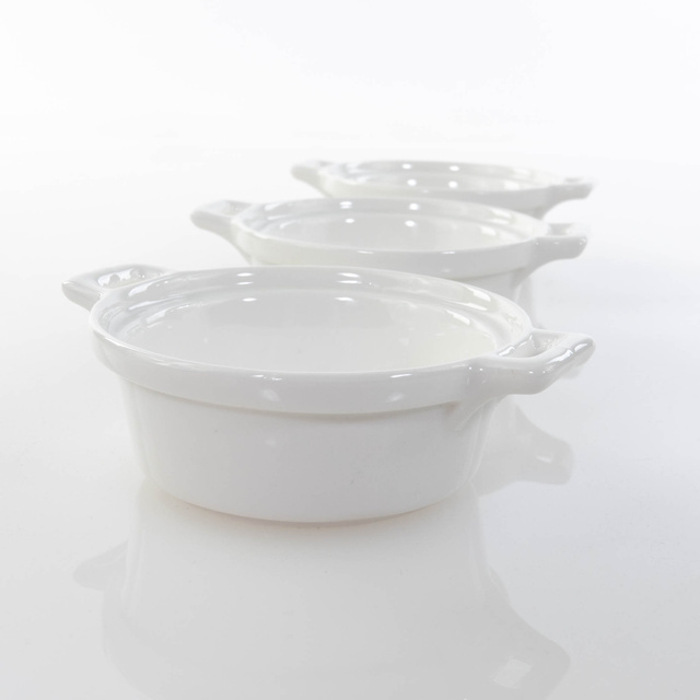 Vase de copt din portelan, 3 bucati, rotunde