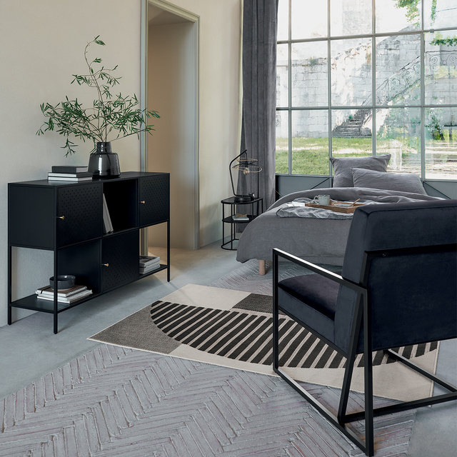 Masuta de cafea MARMUR cu raft, 52 cm