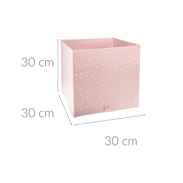 Recipient textil pentru jucării, culoare roz cu stele, Atmosphera
