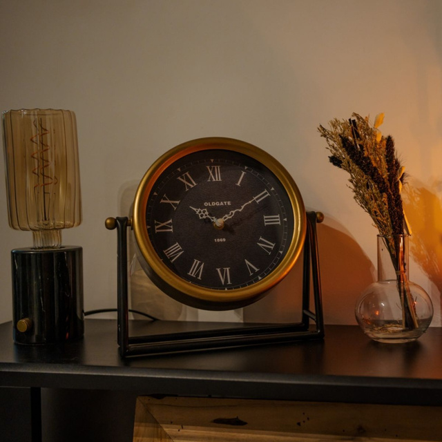 Ceas de masa LUCA, Ø 21 cm, negru