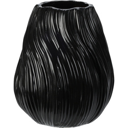 Vază din porțelan cu nervuri, 15 x 18 cm