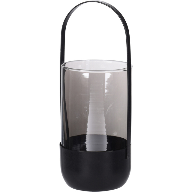 Felinar de sticla pe cadru metalic, 16 cm