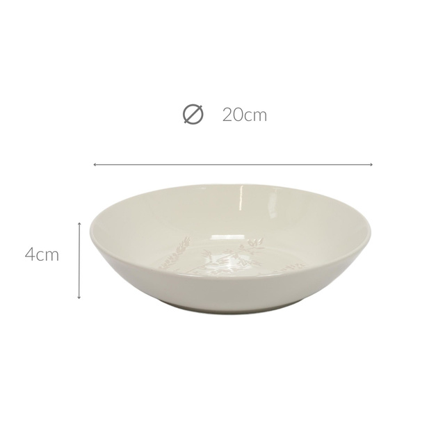 Farfurie adanca ELSA, gresie, model flori salbatice, Ø 21 cm