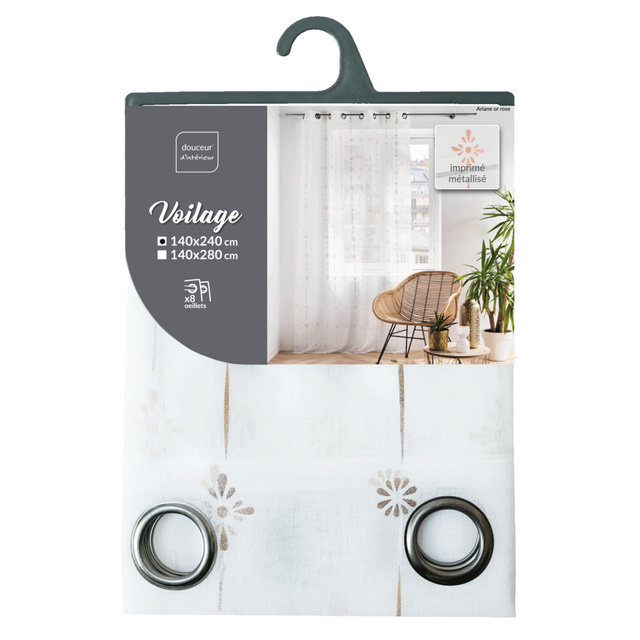 Perdeaua cu ineluri ARIANE, 140 x 200 cm