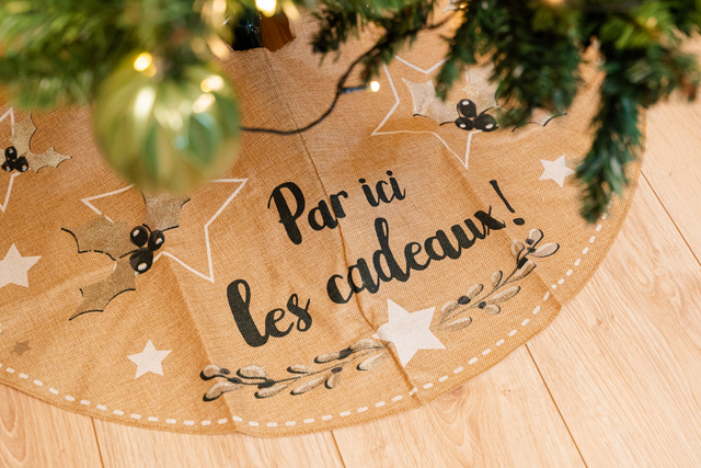 Covor de Crăciun din iută