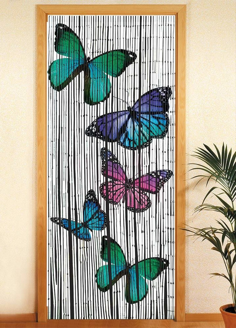 Cortină din bambus Fluturi, 90x200 cm, fluturi