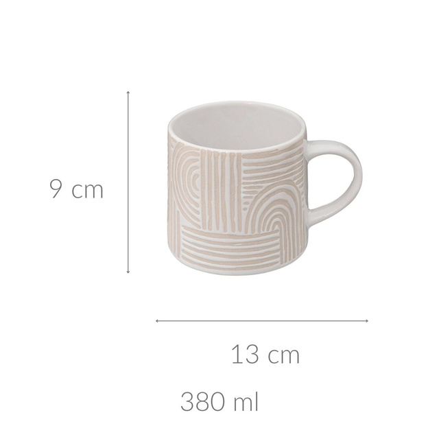 Cana din ceramica cu model geometric SOLEYA, 380 ml
