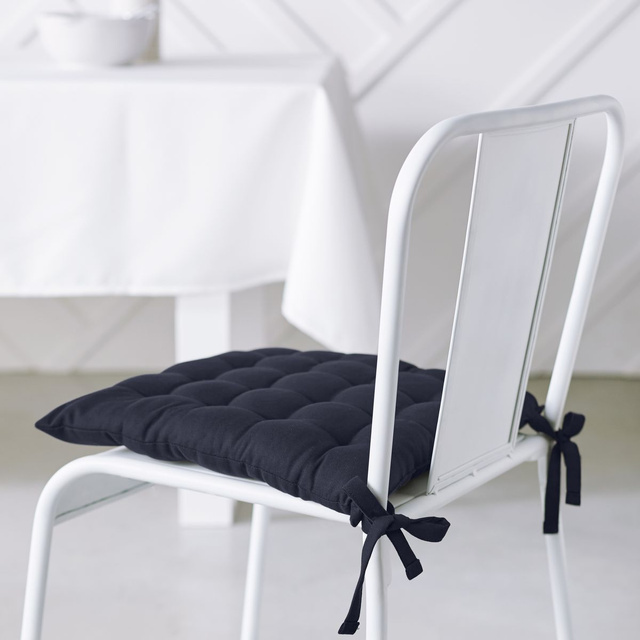 Perna din bumbac pentru scaunul de bucătărie COMFORT, legată, 38 x 38 cm, bleumarin