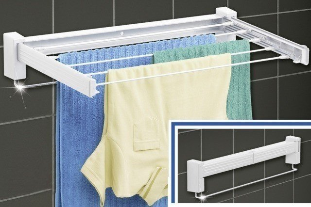 Uscător pentru rufe, lenjerie - BUTTERFLY, pliabil, de perete, WENKO