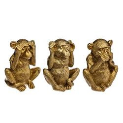 Trei maimuțe înțelepte, figurine din polirășină, înălțime de 17 cm