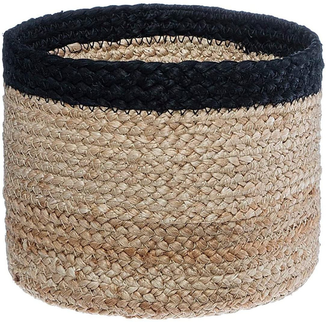 Set 3 coșuri pentru depozitare din iută, rotunde