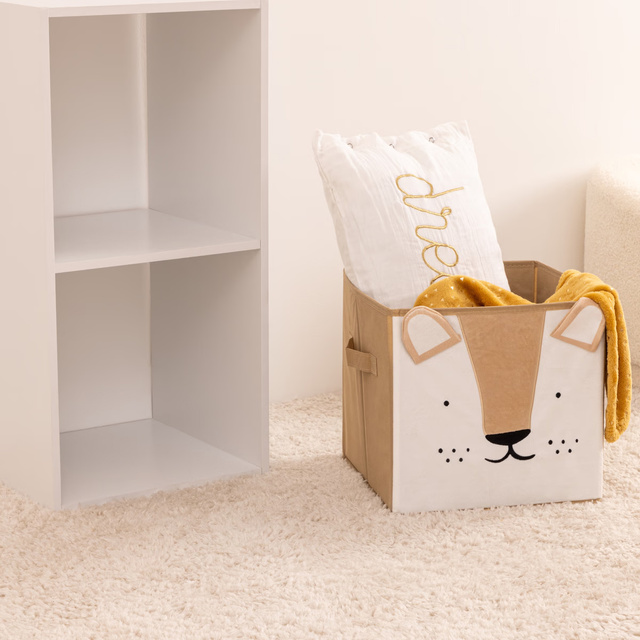 Containere textile ANIMAL, motiv pentru copii, 29x29x29 cm, leu