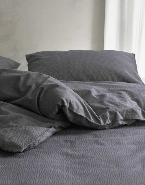 Lenjerie din satin de bumbac în nuanță gri, lenjerie olandeză, Essenza, 200 x 220 cm