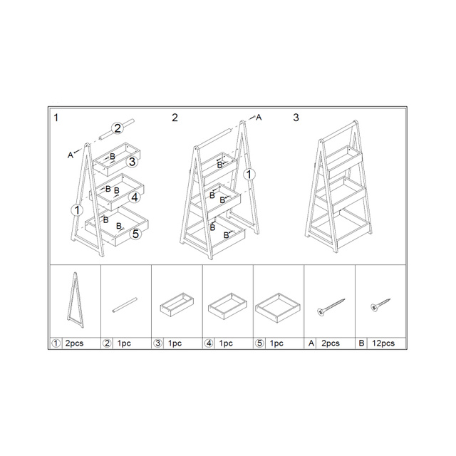 Suport  pentru baie GREEN HARMONY, 3 rafturi, bambus