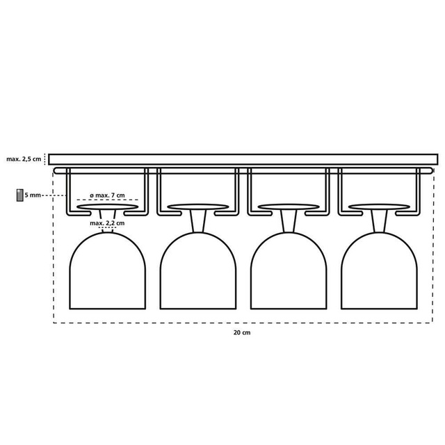 Suport de bucătărie pentru pahare - poate găzdui până la 12 bucăți, WENKO