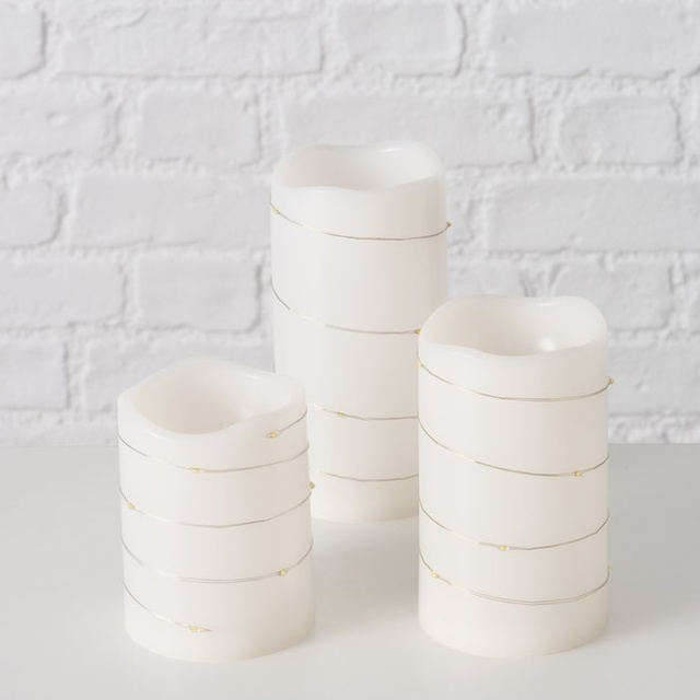 Lumânări cu flacără LED artificială SARNIA, 3 buc.