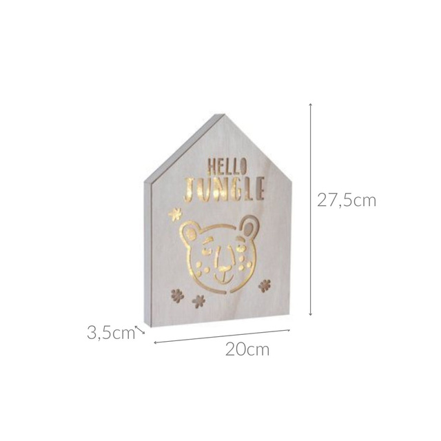 Decoratiune cu iluminare din spate cu LED, 20 x 27,5 cm, motiv pantera