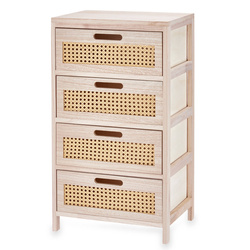 Comoda cu 4 sertare, impletitura vieneza, 29 x 40 x 73 cm